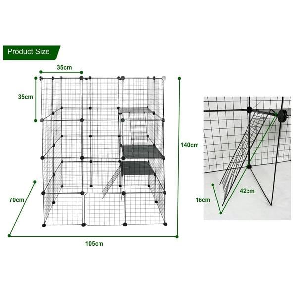 Gr8 Home Large 4 Tier Cat Cage Playpen Enclosure Pet Kitten Kennel Metal Wire Crate Box