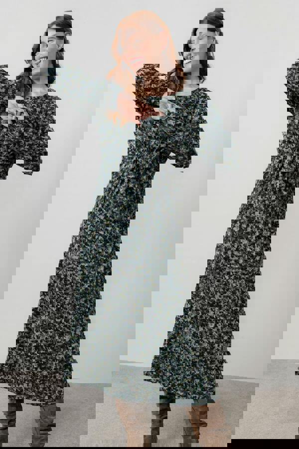 Celia Printed Midi Dress Green | Lily and Me Clothing