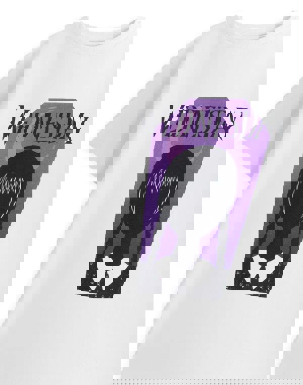 Wednesday Girls White Coffin Short Sleeved T-Shirt