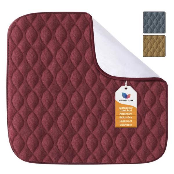 Vitality Care Absorbent Washable Incontinence Chair Pad Non-Slip Waterproof Seat Protector Pad