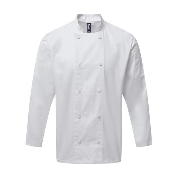 Premier Unisex Adults Chefs Coolchecker Long Sleeve Jacket - White
