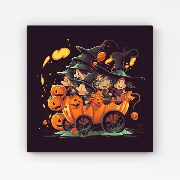 Warren Reed Cartoon Illustrations A Magical Pumpkin Carriage With Canvas