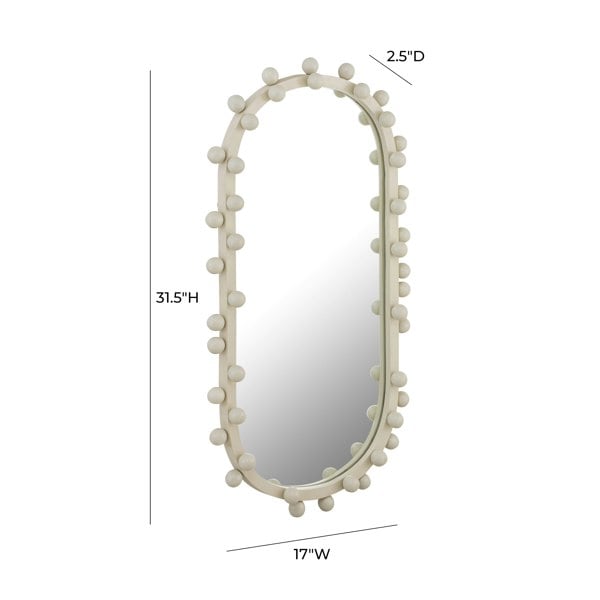 Furniture Edit Bubbles Ivory Oval Wall Mirror