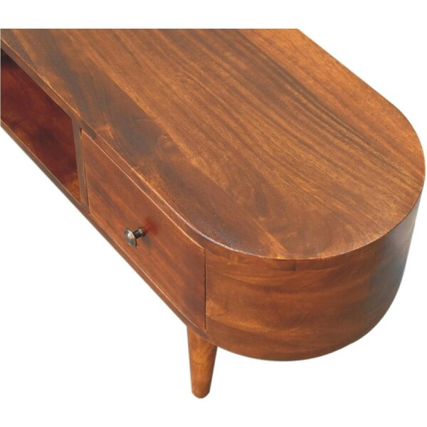 Wyld Haus Rawai Chestnut Mango Wood Round Open TV Media Unit