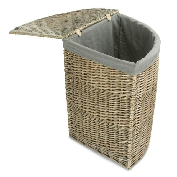 Corner Laundry Wicker Basket