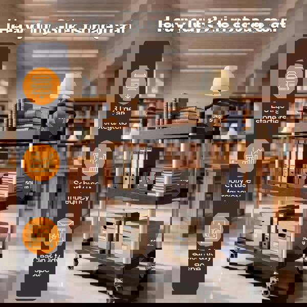 Levede Tool Trolley 3 Tier Rolling Storage Cart Multi-functional Workplace Black