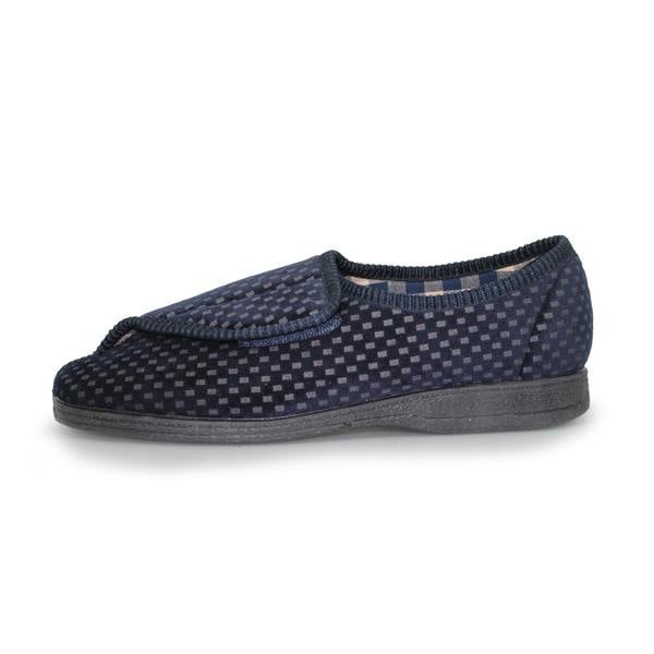 Goodyear Mens Columbus II Checked Slippers - Navy - 