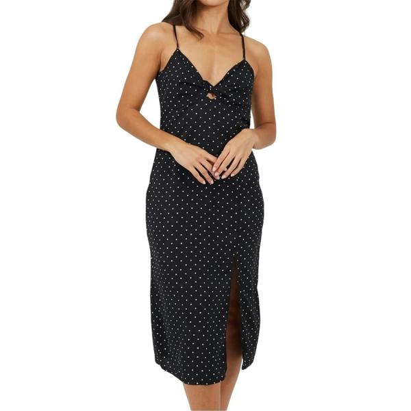 Brave Soul Womens/Ladies Polka Dot Midi Dress - Black/White - 