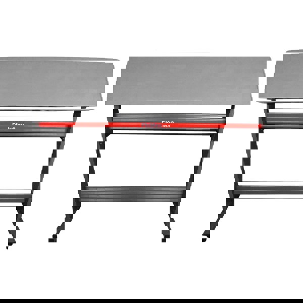 Clam Heat Press with a sleek gray top, sturdy black frame, and red accent, ideal for heat transfer projects and vinyl cutting