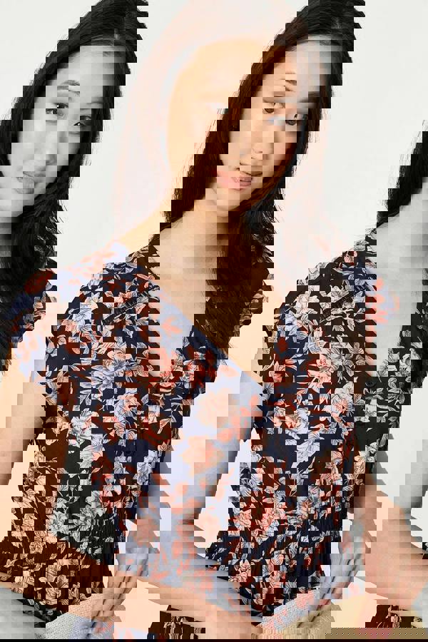 Navy | Lace Trim Tiered Cap Sleeve Maxi Dress