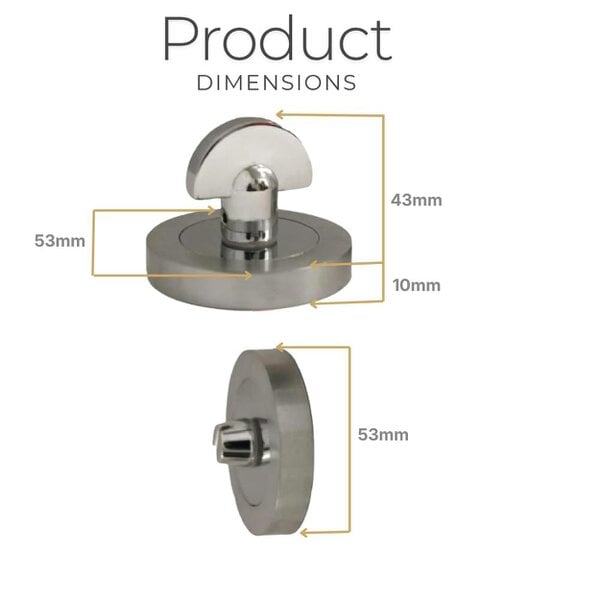 EDH Door Hardware Polished Chrome Bathroom Thumb Turn & Release Lock – Privacy Turn for Internal Doors