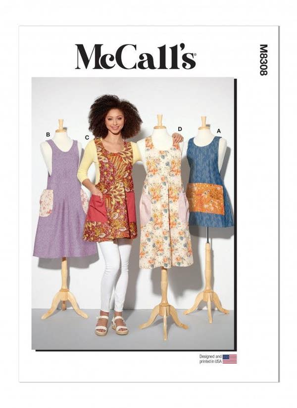 McCalls 8308 Paper Sewing Pattern – Women's Apron, Size S-XL, Easy