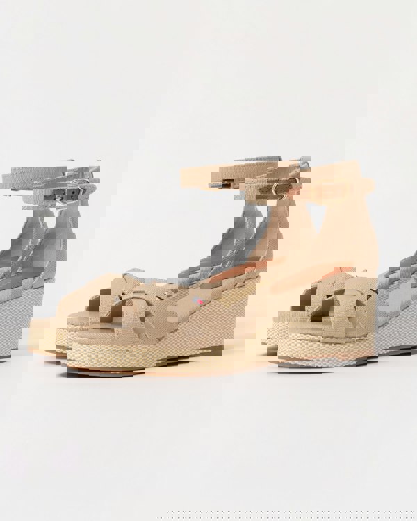 Tommy Hilfiger Criss-Cross Womens Wedge Espadrille - Horseradish