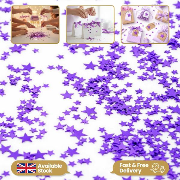 Purple Star Confetti Table Scatter for Birthday Parties, Weddings and Festive Events image 9
