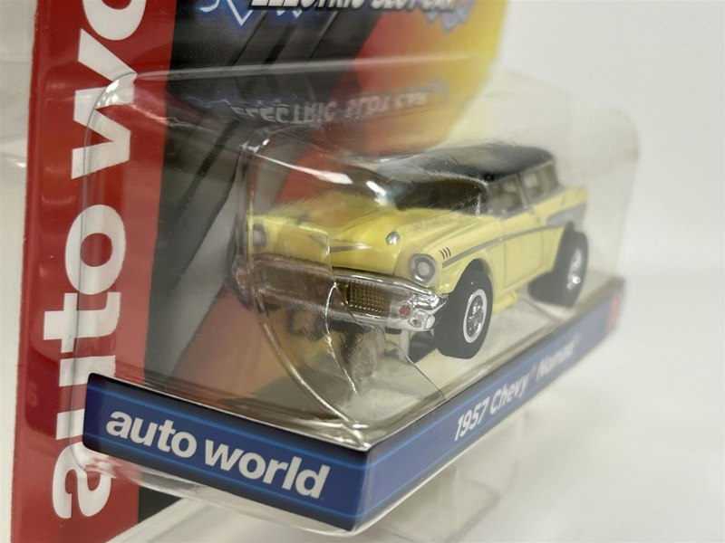 Auto World Slot Cars 1957 Chevy Noman Yellow HO Scale Slot Car X Traction Auto World SC368-1