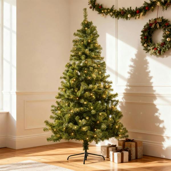 4ft to 12ft Green Pre-Lit Alaskan Pine Artificial Christmas Trees with Warm White LEDs image 7