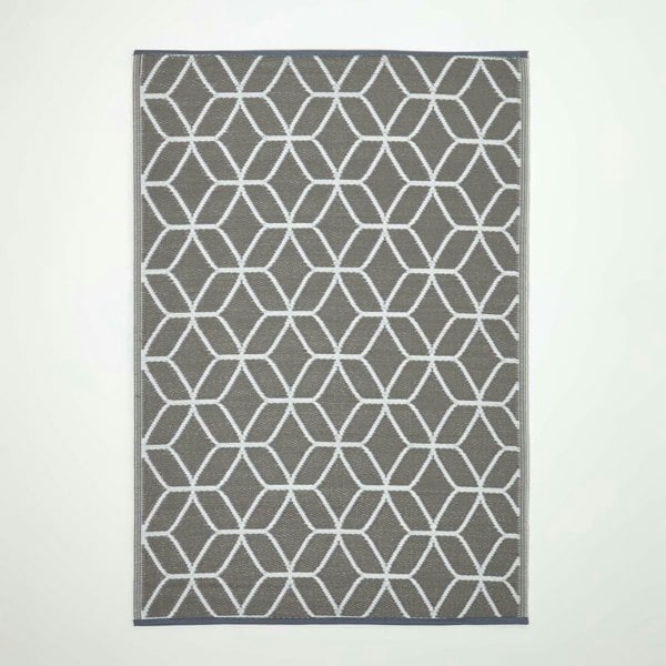 HOMESCAPES Outdoor Rug Luxury Waterproof Reversible, For Garden, Geometric