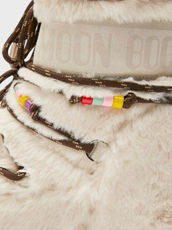 Moonboot Icon low Faux Fur Beads Beige - Supplied FashionMoonboots