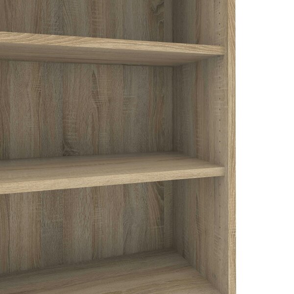 Wyld Haus Dris Natural Oak Wood Effect Bookcase 2 Shelves 2 Drawers 2 Doors