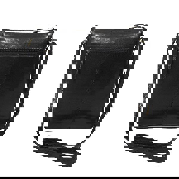 Assots London 'AGATHA' Black Vintage Polished VT Real Leather Crossbody Bag