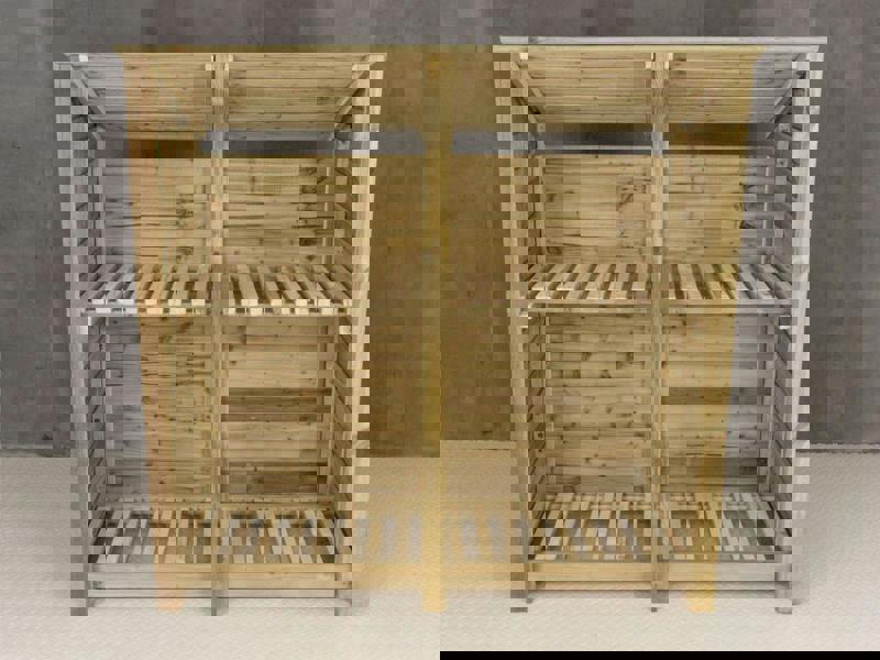 Arbor Garden Solutions Wooden Log Store (Roof Sloping Back) with Shelf W-187cm, H-126cm or 180cm, D-88cm