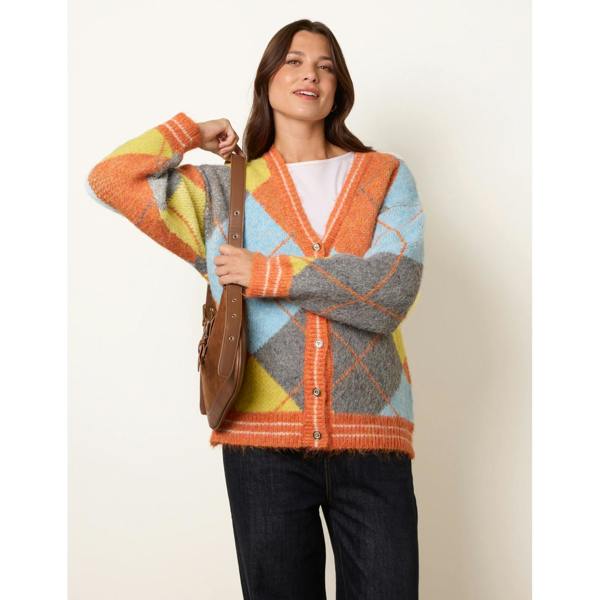 Blue Vanilla Colour Block Cardigan