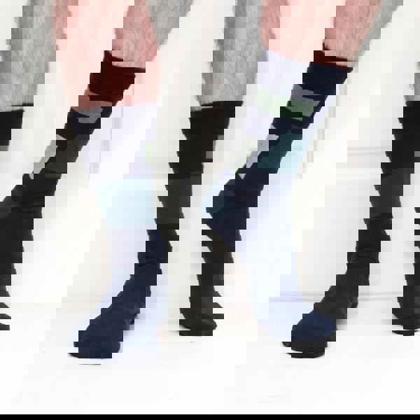 Jemsox Block Pattern Organic Cotton Mens Socks | Comfort Top & Breathable Fit