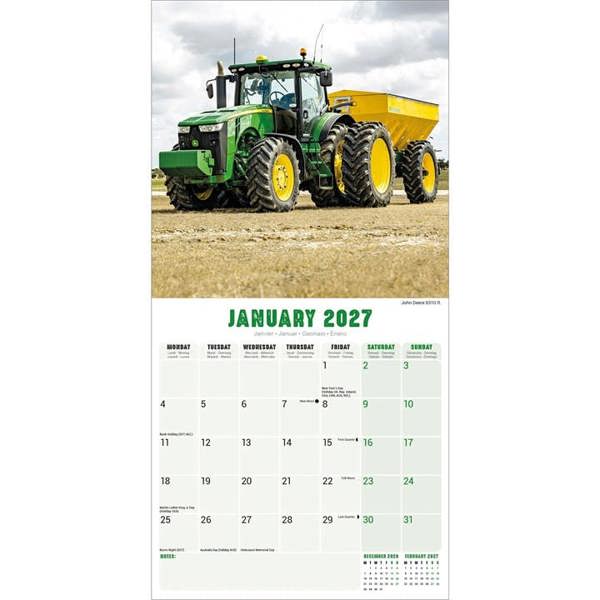 Tractors Calendar 2027, Wall Calendars, Month To View, Transport, Gift