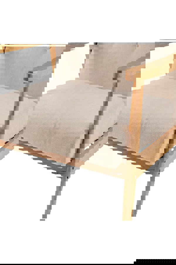 Living and Home Beige Modern Wood Frame Upholstered Armchair