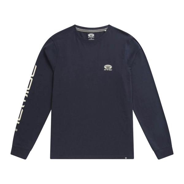 Animal Mens Tommy Graphic Print Organic Long-Sleeved T-Shirt - Dark Blue - 