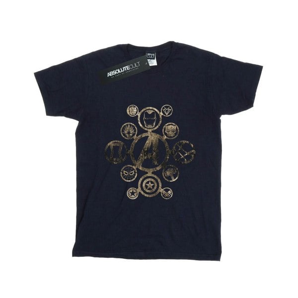 Marvel Womens/Ladies Avengers Infinity War Icons Cotton Boyfriend T-Shirt - Navy Blue