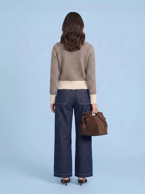 Urban Bliss Wool Blend Stripe Contrast Cardigan