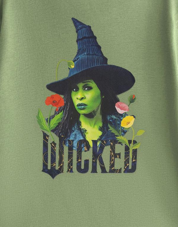 Wicked Unisex Green Elphaba Poppies Short Sleeved T-Shirt
