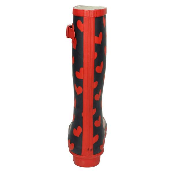 Spot On Ladies Spot On Heart Print Wellington Boots