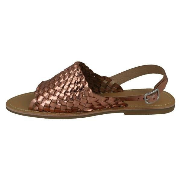 Leather Collection Ladies Leather Collection Weave Vamp Sandals F00188