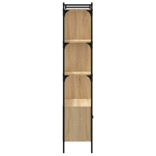 Berkfield Bookcase with Doors Sonoma Oak 76.5x30x154.5 cm Engineered Wood