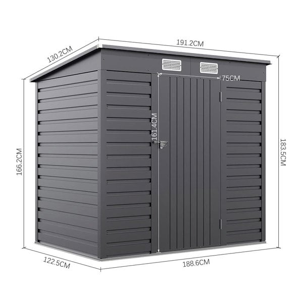 Outdoor Galvanized Steel Storage Shed Living and Home 