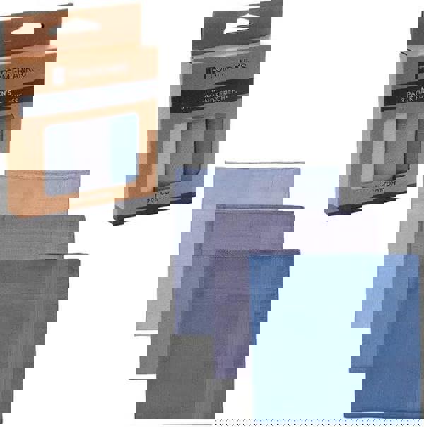 KAV 40x40 CM Mens 3pk Cotton Hankies - Soft & Durable Handkerchiefs for Men, Father, Dad, and Friends - Classic Design, Ideal for Everyday Use