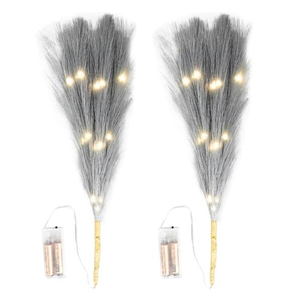 45cm to 100cm Prelit Grey Pampas Grass with Warm White LEDs, Battery Operated Indoor Decoration image 7