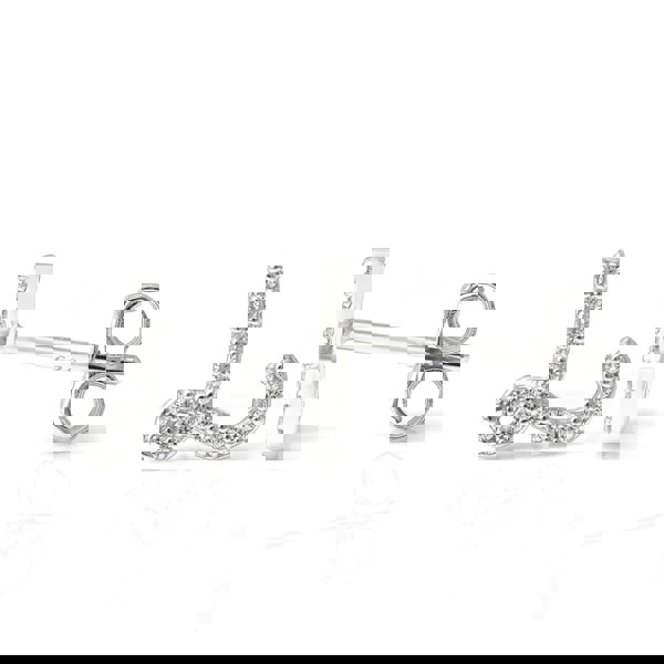 Say It With Luxe CZ Initial Earrings - Sterling Silver