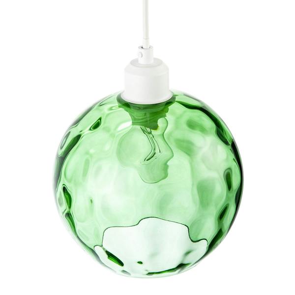 Modern Emerald Green Dimpled Round Glass Pendant Ceiling Light Shade Image 3