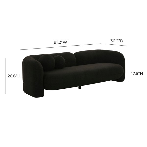 Furniture Edit Amelie Black Faux Fur Sofa