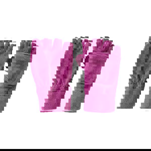 Mountain Warehouse Childrens/Kids Fingerless Fleece Mittens - Pink - 