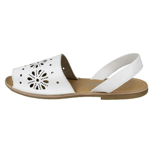 Leather Collection Ladies Leather Collection Flower Design Mules