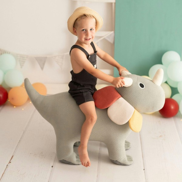 CROCHETTS Large triceratops plush with auxiliary seat for children 4050
