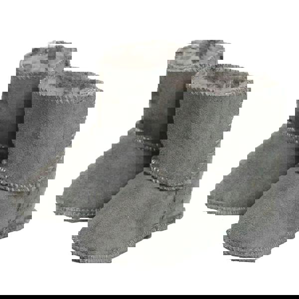 Eastern Counties Leather Kids Sheepskin Touch Fastening Slipper Boots - Grey