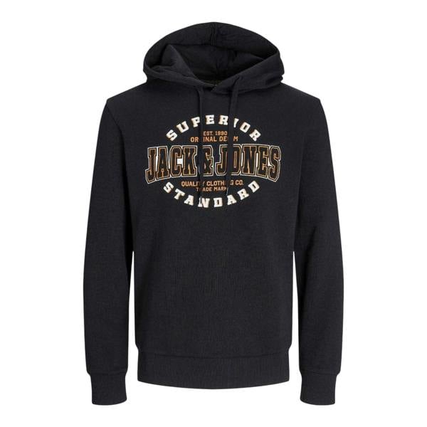 Jack And Jones Mens Logo Hoodie - Black - 