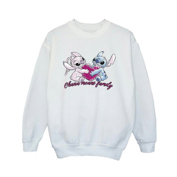 Disney Boys Lilo And Stitch Ohana Heart With Angel Sweatshirt - White