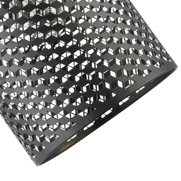 Modern Cylindrical Pendant Light Shade with Repeating Cube Design Image 3