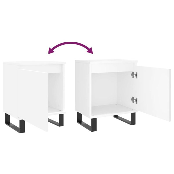 Berkfield Bedside Cabinets 2 pcs White 40x30x50 cm Engineered Wood